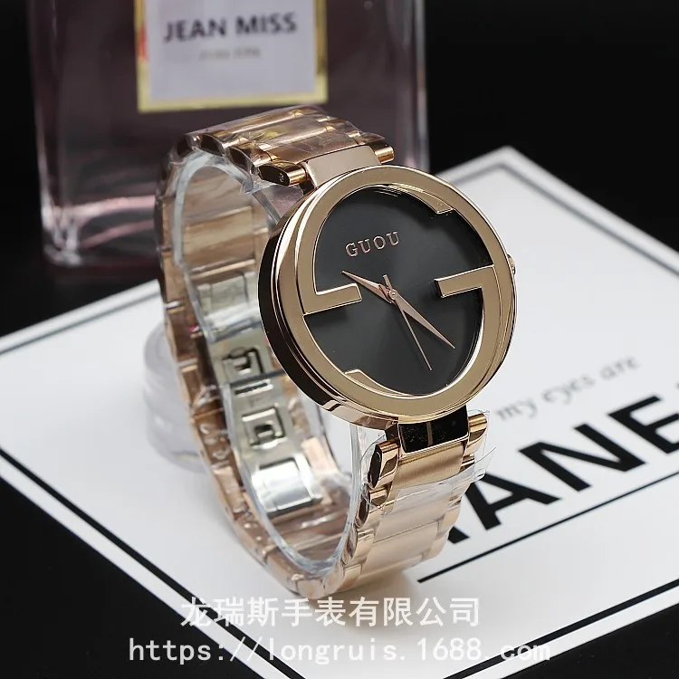 Модный бренд Guou индивидуальная из нержавеющей стали relogio feminino женские Роскошные наручные часы дамское платье часы наручные часы