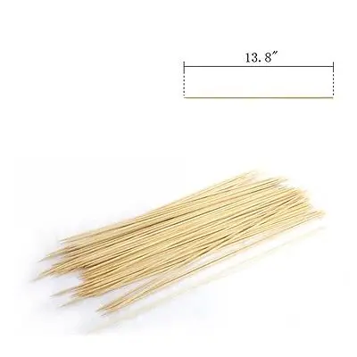 13.8" (350*3.5mm) 100pcs Bamboo Skewers Inch Wood Sticks Bbq Shish Kabob Fondue Grilling