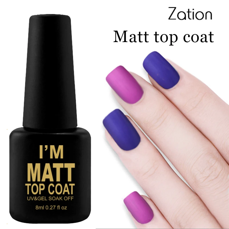 

Zation Matt Top Nail Polish Lacquer Transparent Color Top Gel Nail Mat Vernis Matte Top Coat UV Gel Nail Polish Primer Top Gel