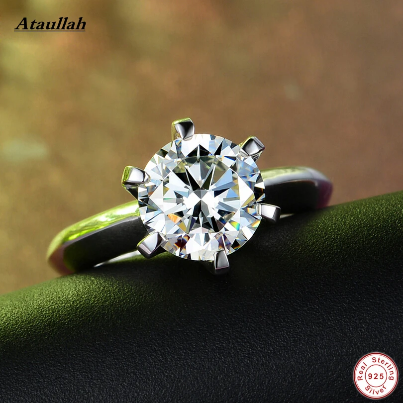 

Ataullah Luxury 1Carat SONA Diamond Rings for Women 925 Sterling Silver Wedding Rings Fine Jewelry Anel Anillos RWD505-2
