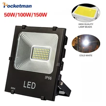 Светодиодный квадратный прожектор 110V 220V высокой освещенности наружная лампа 50W 100W 150W Водонепроницаемая Инженерная проекционная лампа 6500K холодный белый