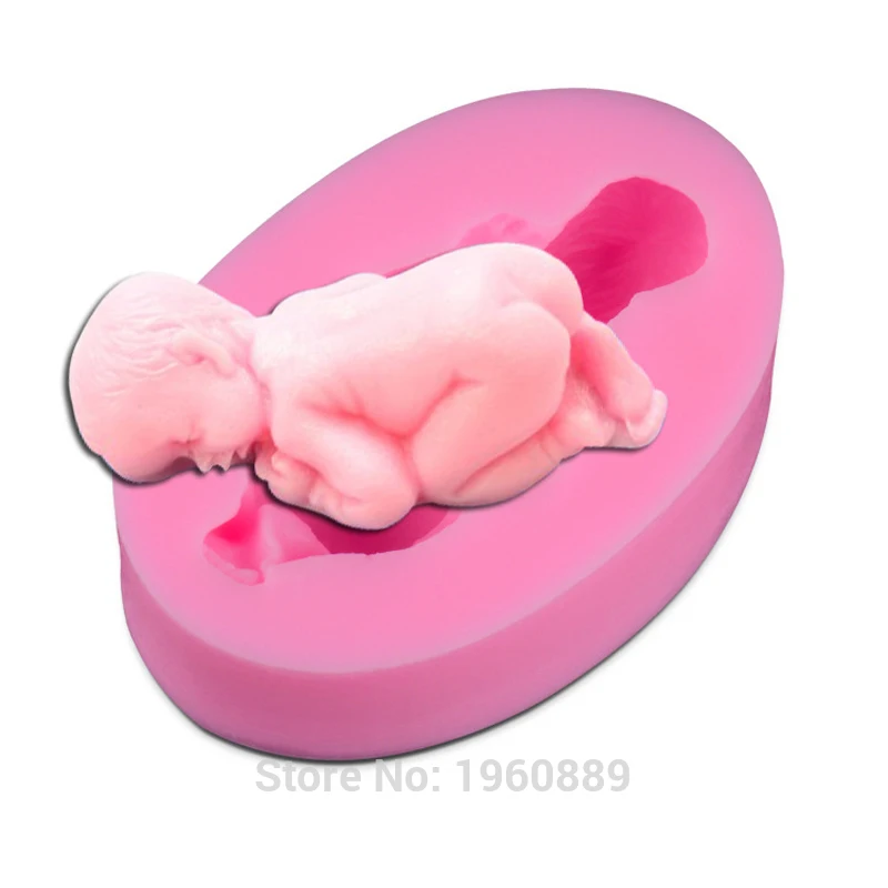

M046 Hot sale Cute Sleeping Baby Shape silicone Cake Mold 3D Fondant Bakeware Cake Baking Tools Kitchen Dining