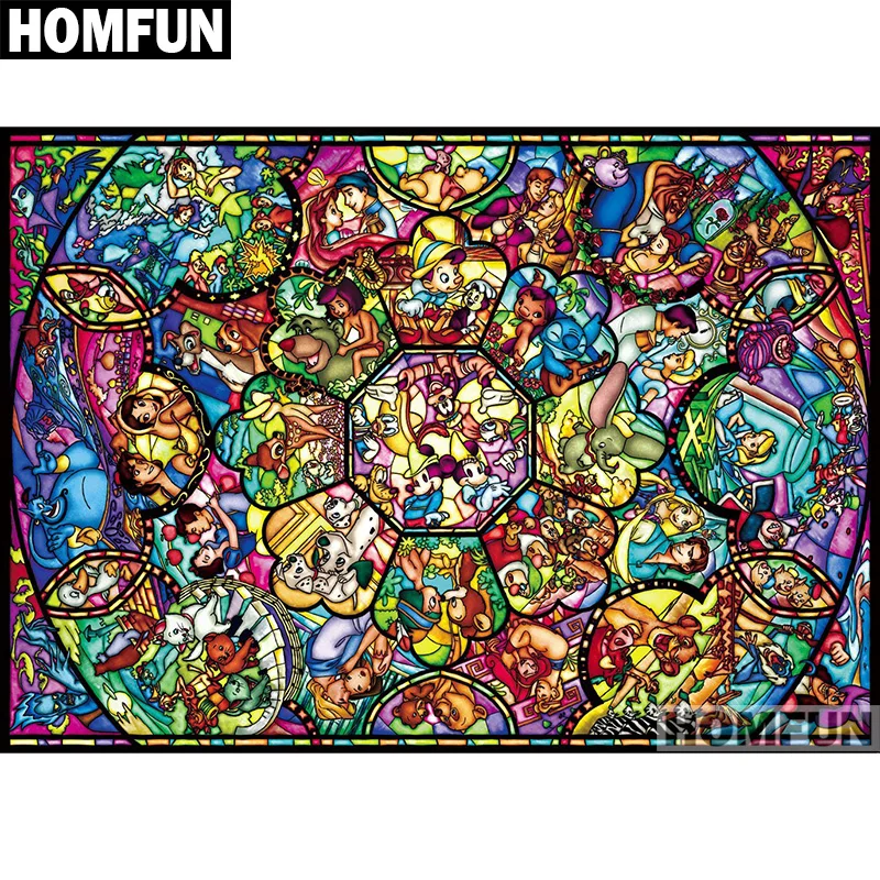 

HOMFUN 5D DIY Diamond Embroidery Full Display "Cartoon princess" Diamond Painting Square/Round Rhinestones Decor Art A01157