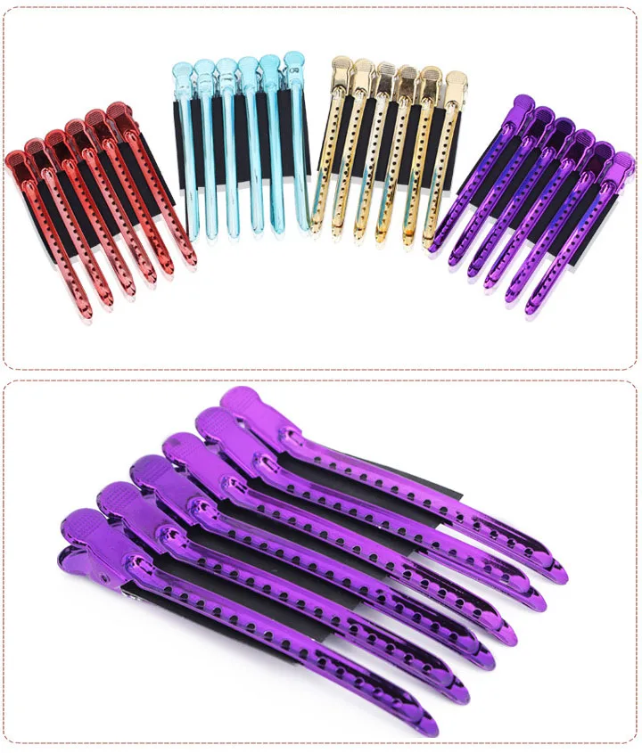 

6pcs Hair Clips 4 Barrettes Headwear Aluminium Hairdressing Clips Clamp Salon Hairpins Hair Accessories DIY Hair Styling Tools
