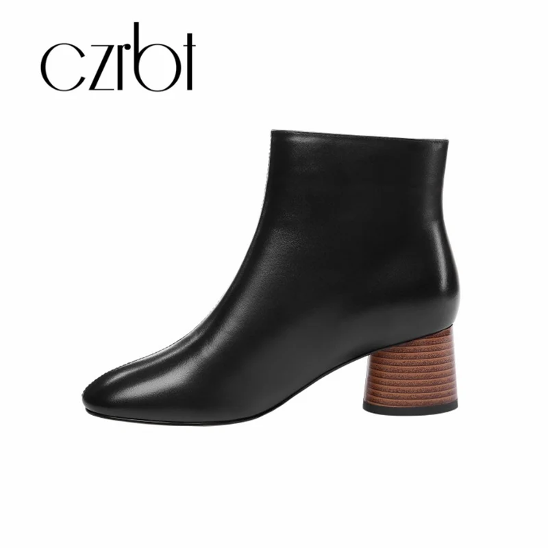 

czrbt 2018 Autumn/Winter Thick Heels Round Toe Chelsea Boots Fashion Warm Non-Slip Women Boots Hot Sell Leisure Women shoes