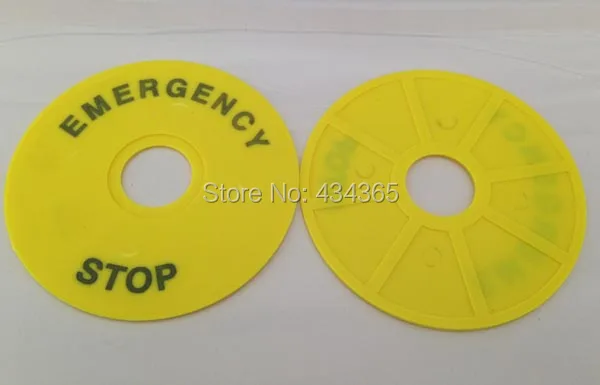 

10pcs 90mm Outer Diameter 22mm ID Yellow Push Button Switch Accessory Emergency Stop Warning Round Ring Plate