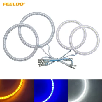 

FEELDO 4pcs/Set Car LED Halo Rings Angel Eyes DRL Head Lamp For VOLKSWAGEN Magotan