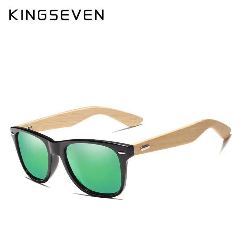 Новинка, бамбуковые поляризационные солнцезащитные очки для мужчин, деревянные солнцезащитные очки для женщин, фирменный дизайн, оригинальные деревянные очки Oculos de sol masculino - Цвет линз: green