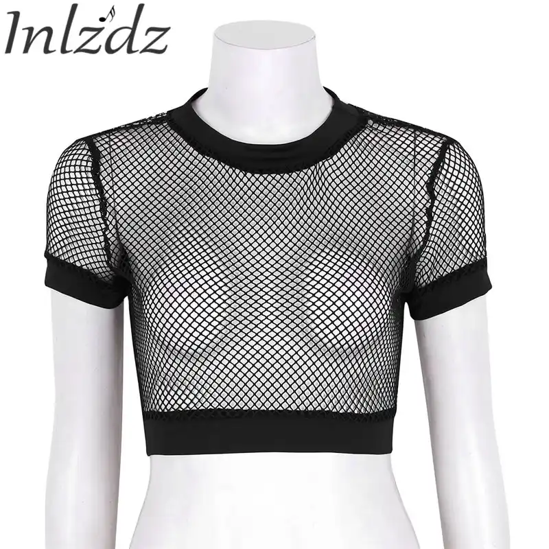 fishnet half top