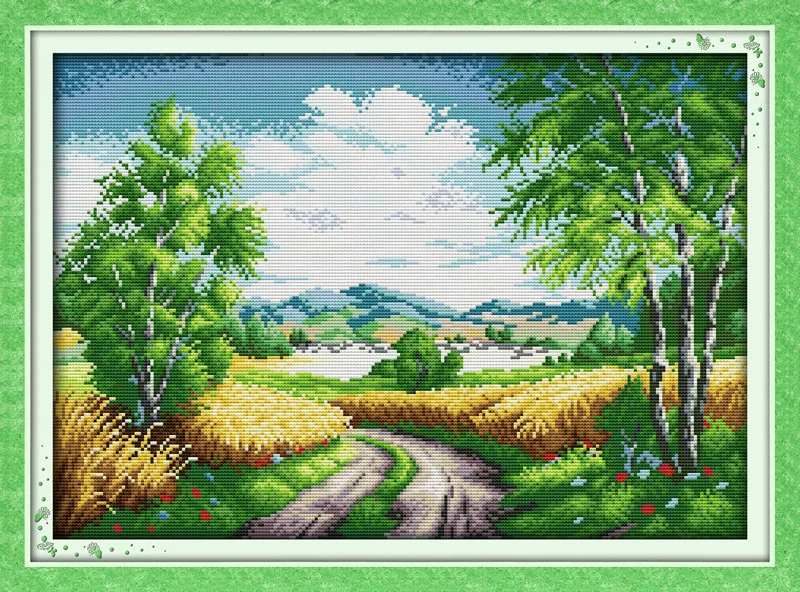Top counted cross stitch kit 11CT unfinished DIY embroidery cross stitch set innovative items needlework kit-Country road