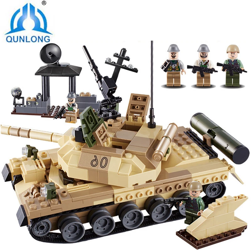

War Panzer Tank 372pcs Building Block Military Army Constructor Set Educational Brick Toys For Children Gift Compatible Legoings