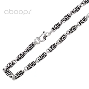 

Vintage Wide 925 Sterling Silver Bamboo Link Chain Necklace for Men Boys 6 mm 18-24 Inches Free Shipping
