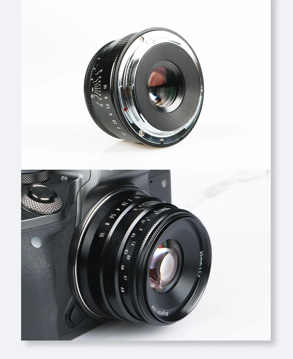 35 мм F1.7 объектив с фиксированным фокусом для Canon EOS-M крепление для Olympus Panasonic Micro 4/3 камеры для SONY FUJI Объектив