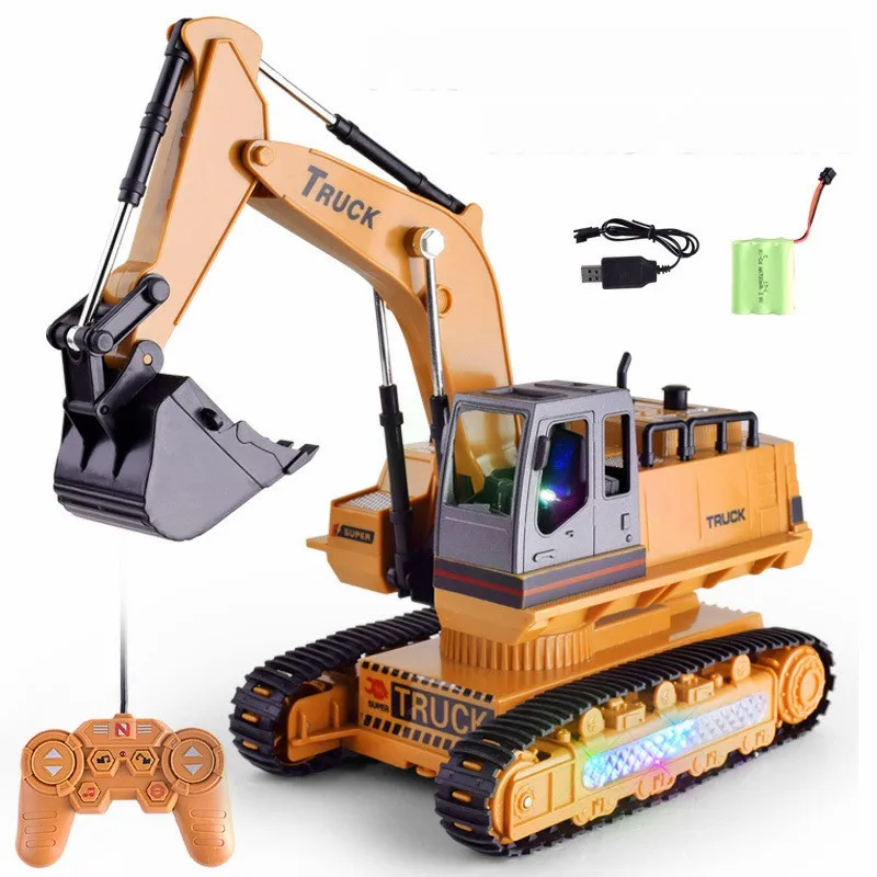 

8-channel Charging Telecontrol Engineering Vehicle Electric remote control Excavator Toys for Children