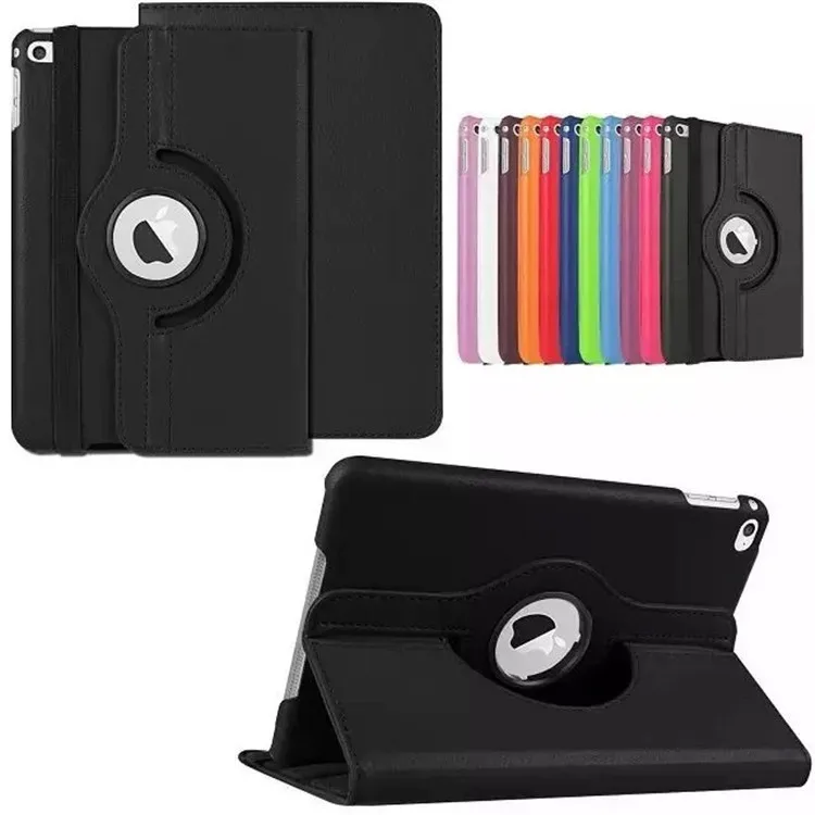 Gligle Stand Rotation Leather Case Cover For Ipad Mini 4 +led+touch Pen 1pcs/lot Free Shipping