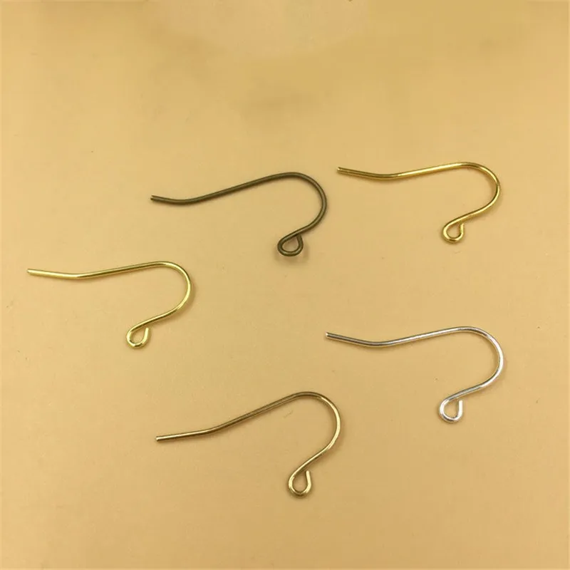 BASEHOME 100pcs 10x15mm Earrings Clasps Hook Settings Prevent Allergy Earrings Hooks Connector Claps for DIY Ear Jewelry Making