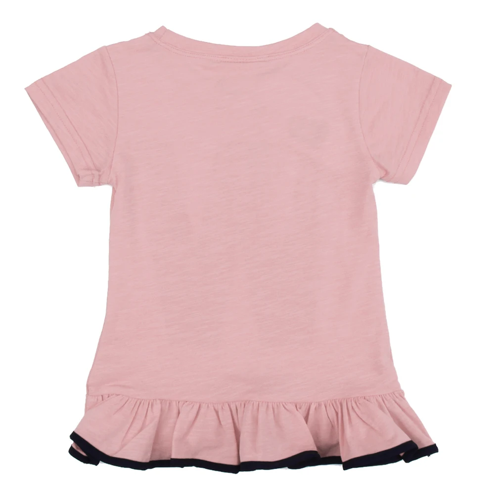 Детская футболка с короткими рукавами и буквенным принтом для детей от 4 до 8 лет топы для девочек, одежда хлопковая летняя одежда для маленьких девочек