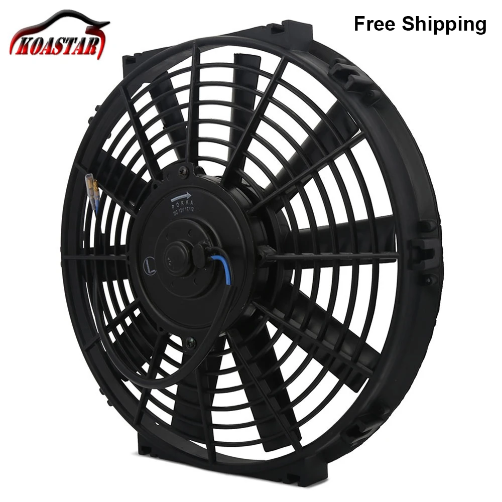 Universal 8 10 12 14 Slim Listrik Tarik Push Fan Mesin Radiator Oil Cooler Cooling Fan 12v 80w Pisau Lurus Penggemar Kit Aliexpress