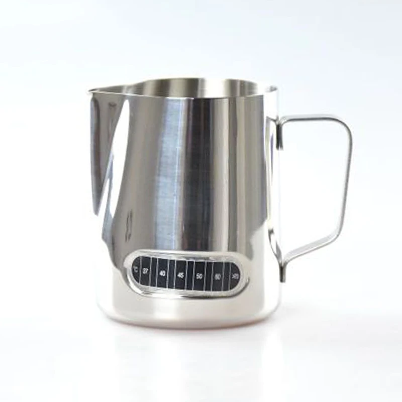 1pc Expresso Stainless Steel Coffee Pitcher Thermometer Milk Frothing Tea Latte Jug