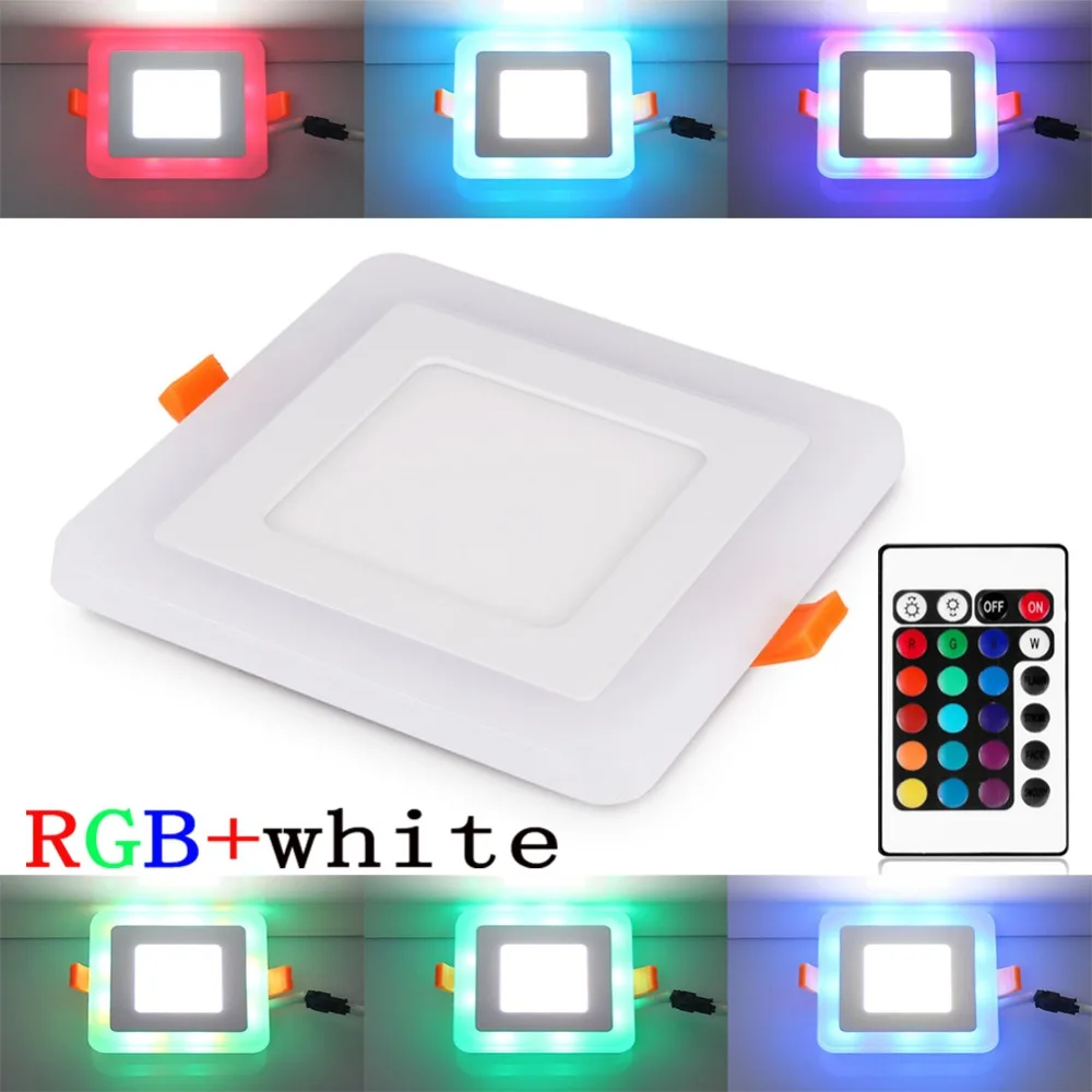 Бесплатная доставка Светодиодная панель белого цвета + RGB с дистанционным