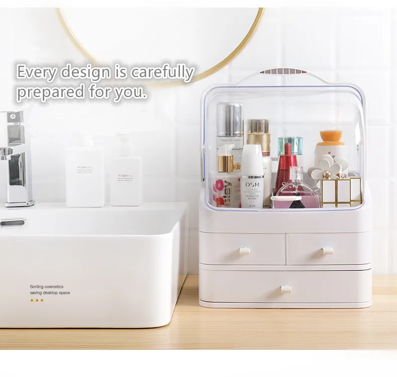 NEW Two-way Opening-Closing Cosmetics Organizer Drawer Acrylic Cutlery Jewelry Organizer Storage Box Makeup Organizer Acrylic