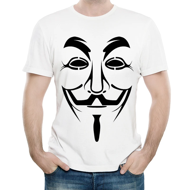 

V for Vendetta T Shirt White Color Mens Fashion Short Sleeve Movie V for Vendetta T-shirt Tops Tees tshirt Casual T-shirt