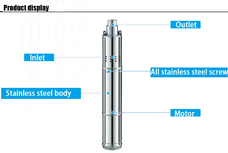 50 мм(2 дюйма) погружной водяной насос для глубокого колодца 220 В винтовой погружной водяной насос для дома 2 дюйма