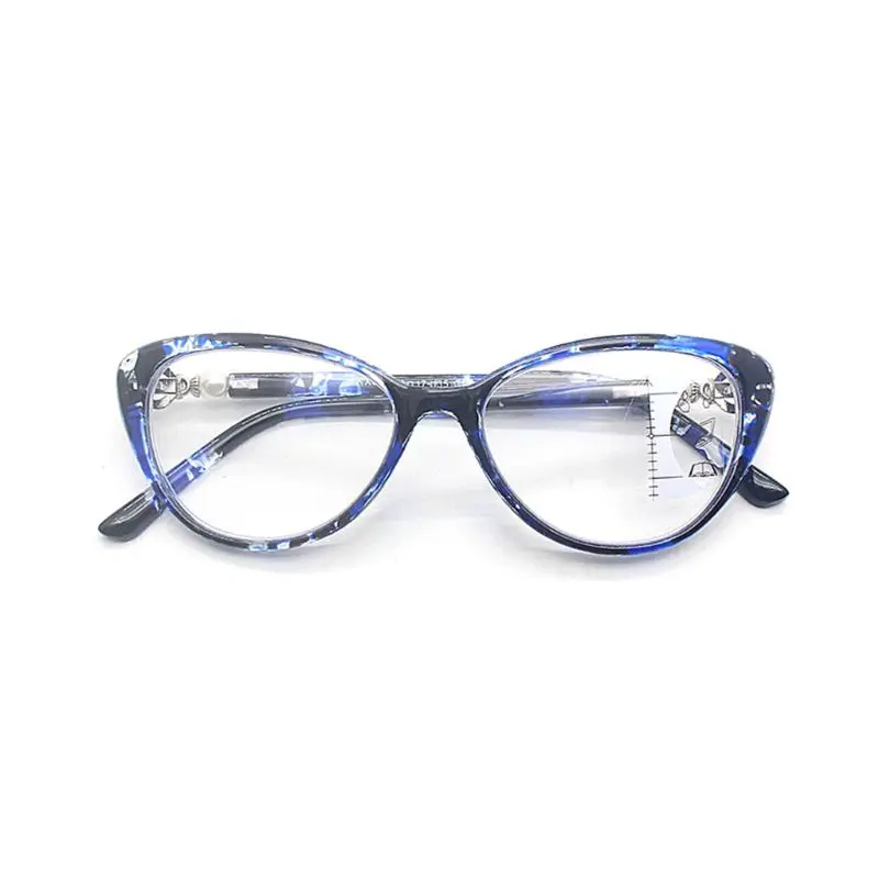 Анти-синий светильник, прогрессивные Мультифокальные очки для чтения, ретро, кошачий глаз, оправа, близкий дальний прицел, диоптрийные очки TR90