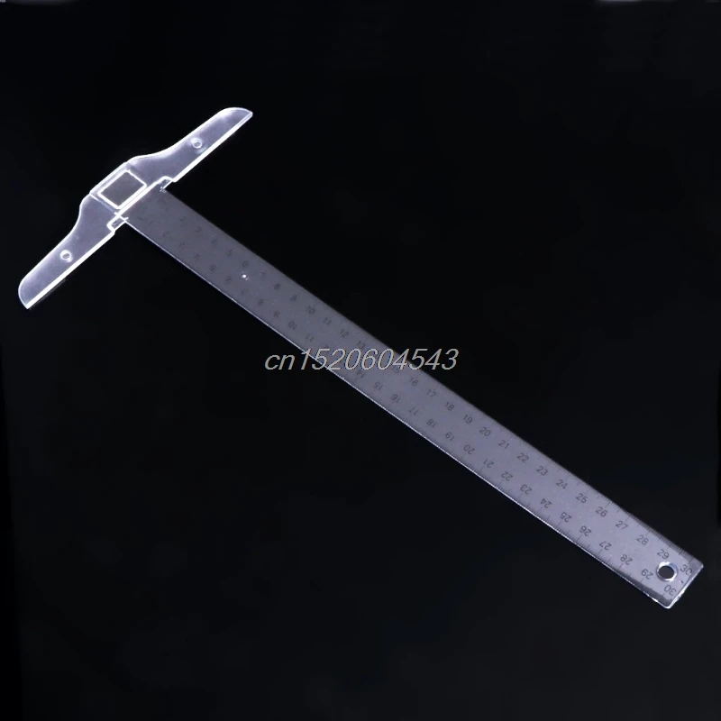 

30cm 12'' Plastic Metric T Square Double Side Ruler Tool Measurement Measuring R07 Whosale&DropShip