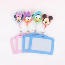 Милый силиконовый чехол-держатель для карт, держатель для кредитных карт, держатель для карт, держатель для удостоверения личности, значок с мультипликационной выдвижной катушкой