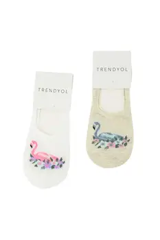 

Trendyol Gray Pattern Dual Socks TWOSS19XY0013