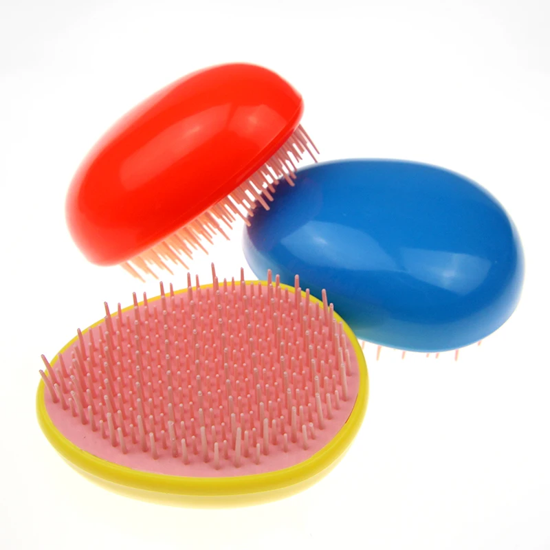 

1 Pcs Egg Shaped Plastic Hair Combs Compact Portable Anti-static Straight Hair Colorful Comb for Women