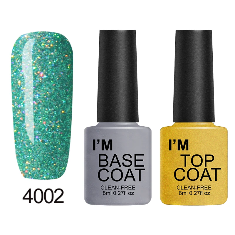 4002topbasecoat CATUNESS красочные новейший гель лаки для ногтей замочить от Ультрафиолетовый Неон лак для ногтей Гель-лак художественный блестящие летние радужные ногти DIY Kit - Цвет: 4002topbasecoat