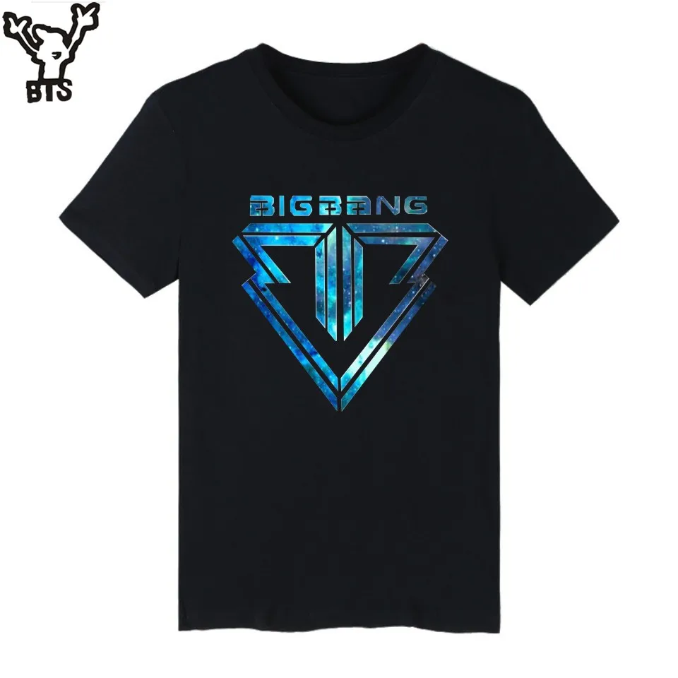 BTS Kpop Bigbang Short Sleeve Funny T Shirts Fashion Black Tee Shirts Summer Korean GD T.O,P Black T-shirt Women Cotton