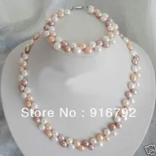 FW Искусственный Розовый Фиолетовый Белый Жемчужное Ожерелье Браслет(C0322