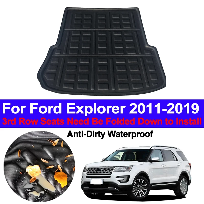 Car Rear Boot Cargo Liner Tray Trunk Floor Carpet Mats Carpets Pad Anti dirty For Ford Explorer