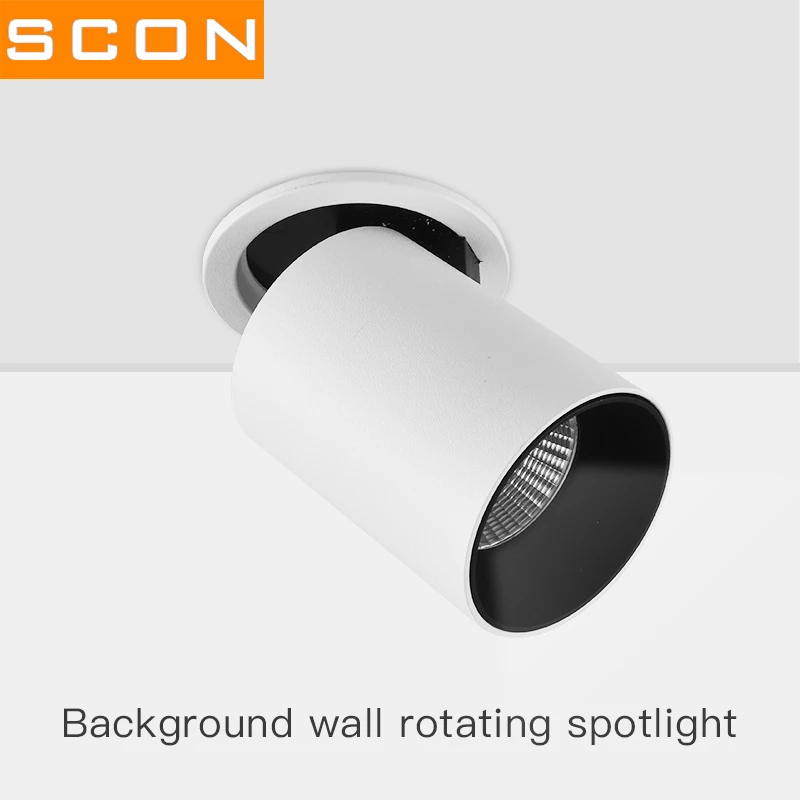 SCON 10W LED Single recessed ceiling COB Downlight clothing store rotatable ceiling spotlight 800Lm 4000k natural light Ra>93