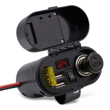CS-682A1 прикуриватель для мотоцикла USB зарядное устройство с Вольтметр отображения времени