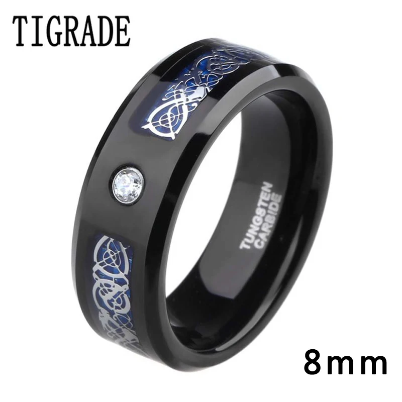 8mm-Cubic-Zirconia-Blue-Carbon-Celtic-Dragon-Tungsten-Carbide-Ring-Men-Engagement-Wedding-Band-Rings-of