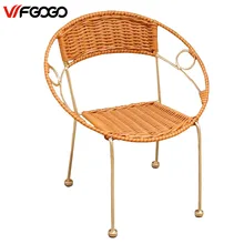 WFGOGO Furniture Rattan Indoor-Outdoor Restaurant Stack Small Chair Armchair All Weather Outdoor Patio Garden Chairs