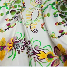 Шелковая саржа, 100 шелковая ткань, рисунок, чистый шелк, белый фон, печать пижам, мебель, ткань