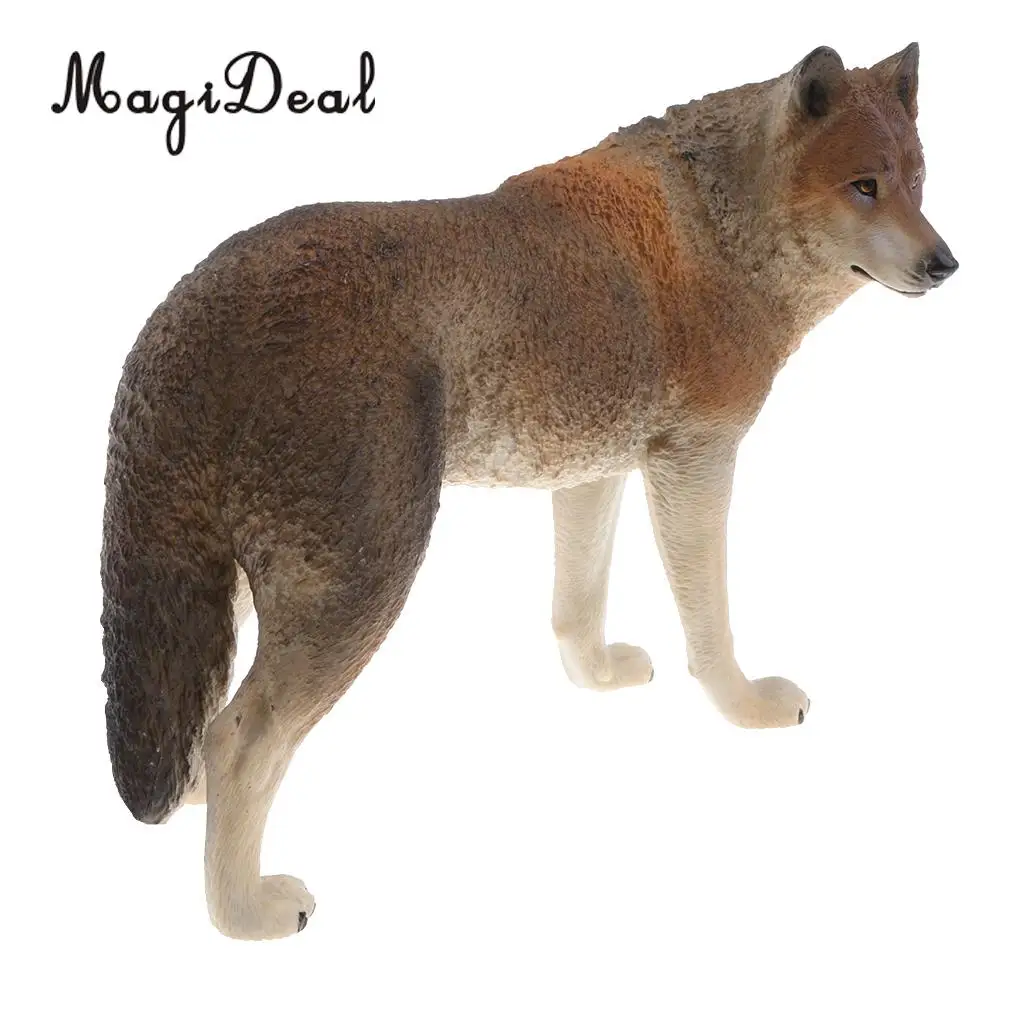 MagiDeal PVC Realistic Animal Model Figurine Action Figures Playset Kids Toy Table Ornament Home Decor Wolf 2Colors