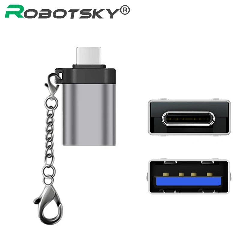 

Robotsky Type C USB 3.0 Converter USB Type C OTG Adapter Cable for Samsung Galaxy S8 S9 Huawei P20