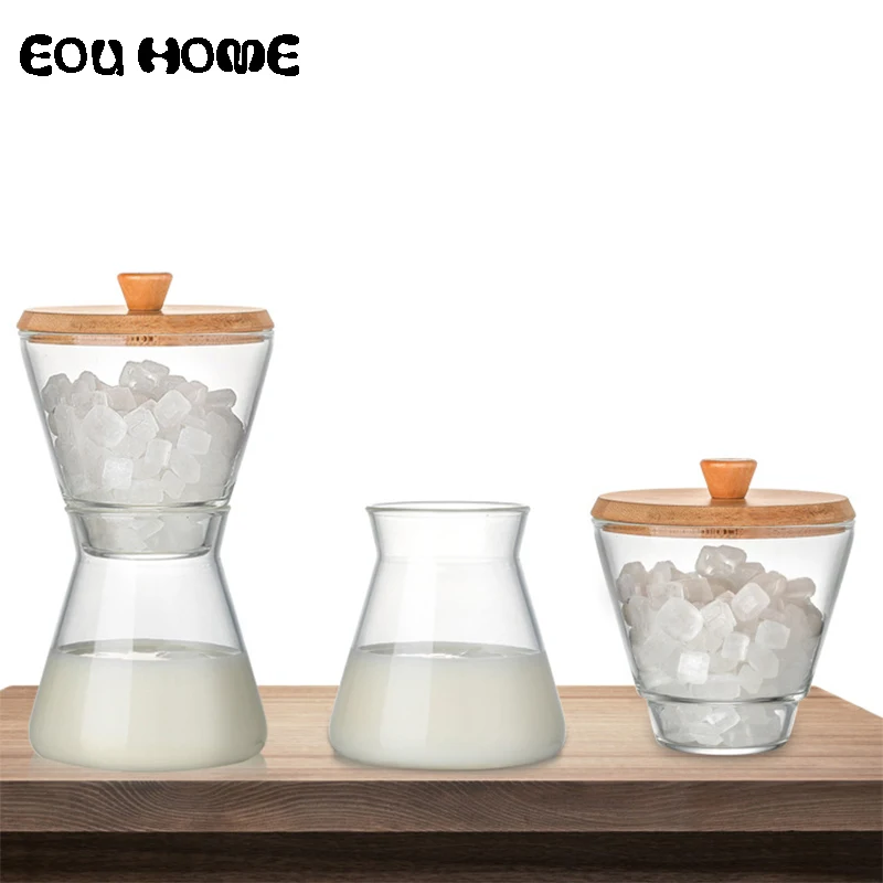 High Borosilicate Heat Resistant Glass Milk Jugs Dual Use Coffee Bean