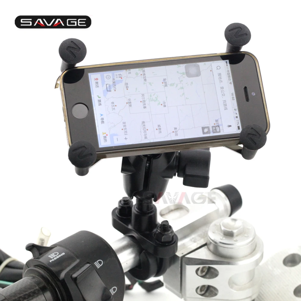 X-Grip Phone Holder Motorcycle GPS Navigation Bracket USB Charger (7)