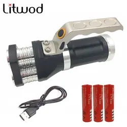 Litwod z30 светодио дный фонарик факел 3 шт. XM-L T6 бусинами Перезаряжаемые Портативный легкой руки лампа 6000LM 3 модели батарей и Каргер