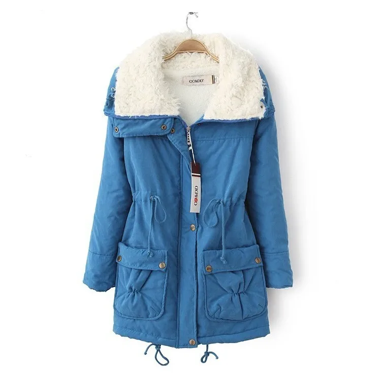 New Fashion Women Turn Down Collar Thicken Warm Lady Slim Winter Jacket And Coats Plus Size Coat Female Lamb's Wool Jacket JT350 (5)