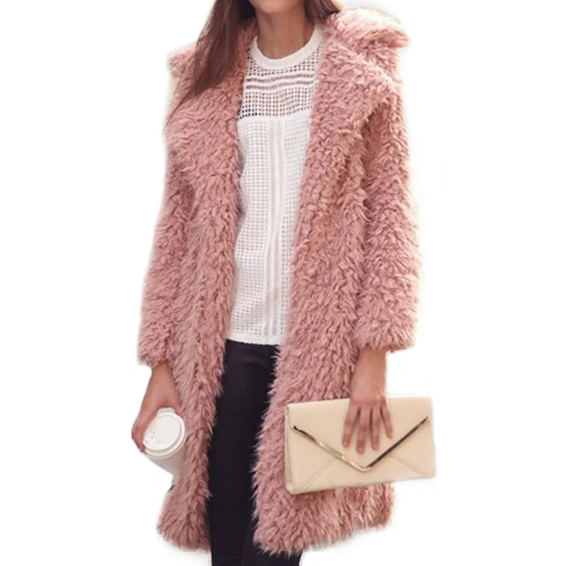 Curly Lamb Faux Fur Jacket Coat Women long Furry Fake Fur Jacket 2018 ...
