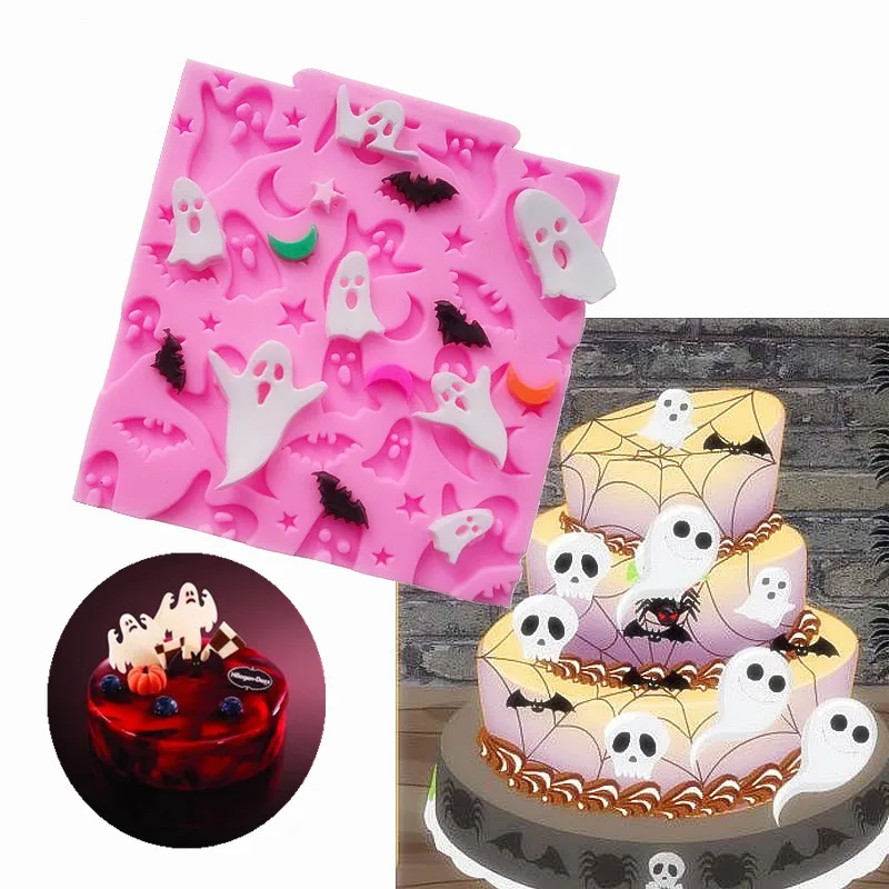 Halloween Ghost Cream Cake Silicone Mold Handmade Chocolate Craft Mold Cake Dessert Decorative Mold DIY Cake Bakery Tools