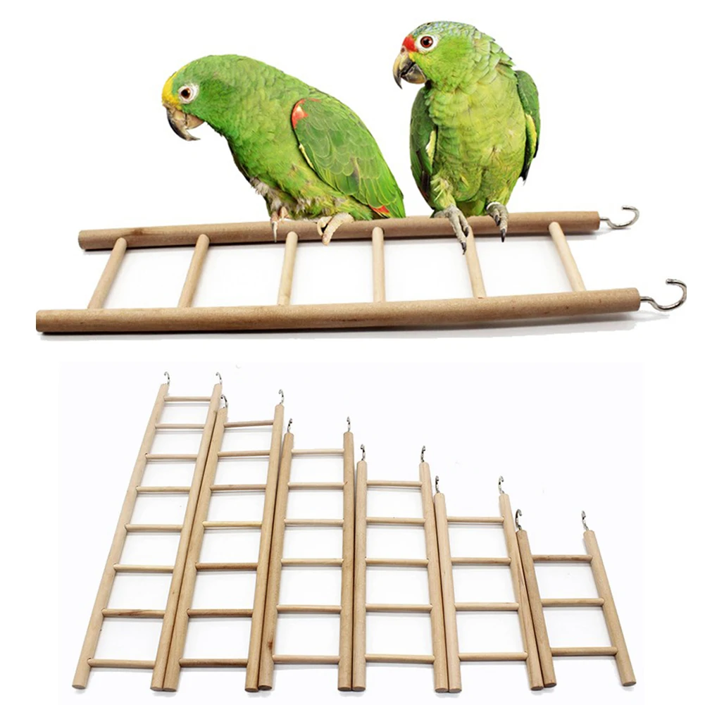 

3/4/5/6/7/8 Ladder Bird Toys Wooden Ladders Rocking Scratcher Perch Climbing Stairs Hamsters Bird Cage Parrot Pet Toys Supplies
